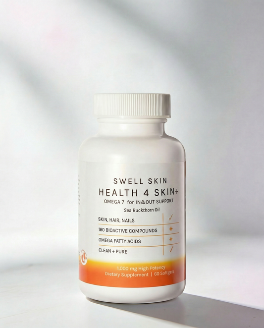 Omega 7 Sea Buckthorn Oil  Vegan Soft Gels with Abundant Bioflavonoids for Skin, Hair and Nail Health. Inside & Outside