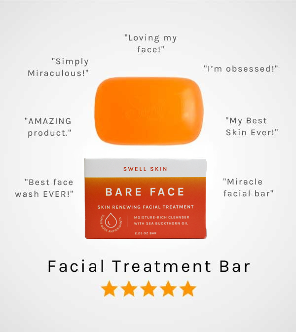 BARE FACE Facial Radiance Cleansing Bar with Sea Buckthorn.  Get Healthy, Air-Brushed,  Bare Faced Skin