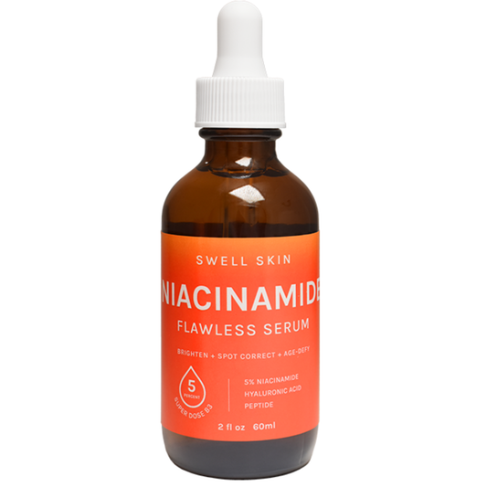 5% NIACINAMIDE (B3) FLAWLESS SKIN SERUM.  CHOOSE THIS serum for skin barrier protection, skin flaws and brightness. GET 20% OFF. Use code SUPERDOSE20
